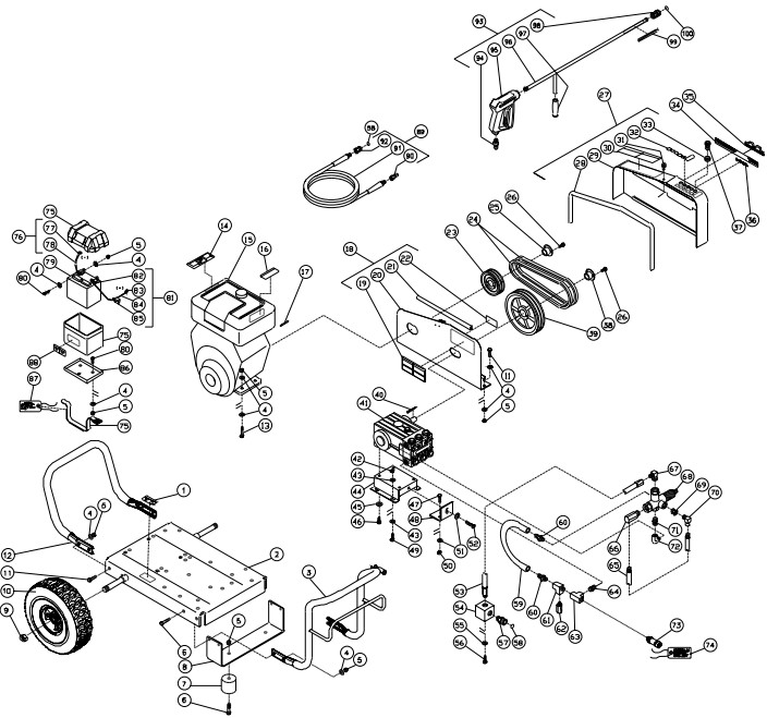 MITM CW-4004-3MV0 pressure washer parts and manual
